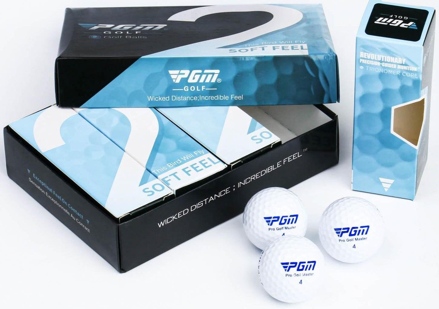 Мячи для гольфа PGM Soft Feel, двухкомпонентные, d=4.3 см, набор 12 шт