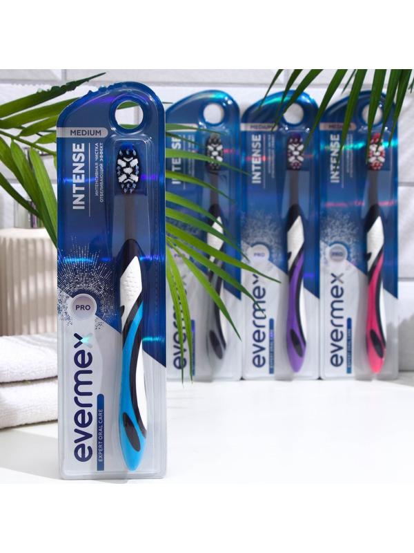 Зубная щётка Evermex Intense, средней жёсткости, микс, 1 шт.