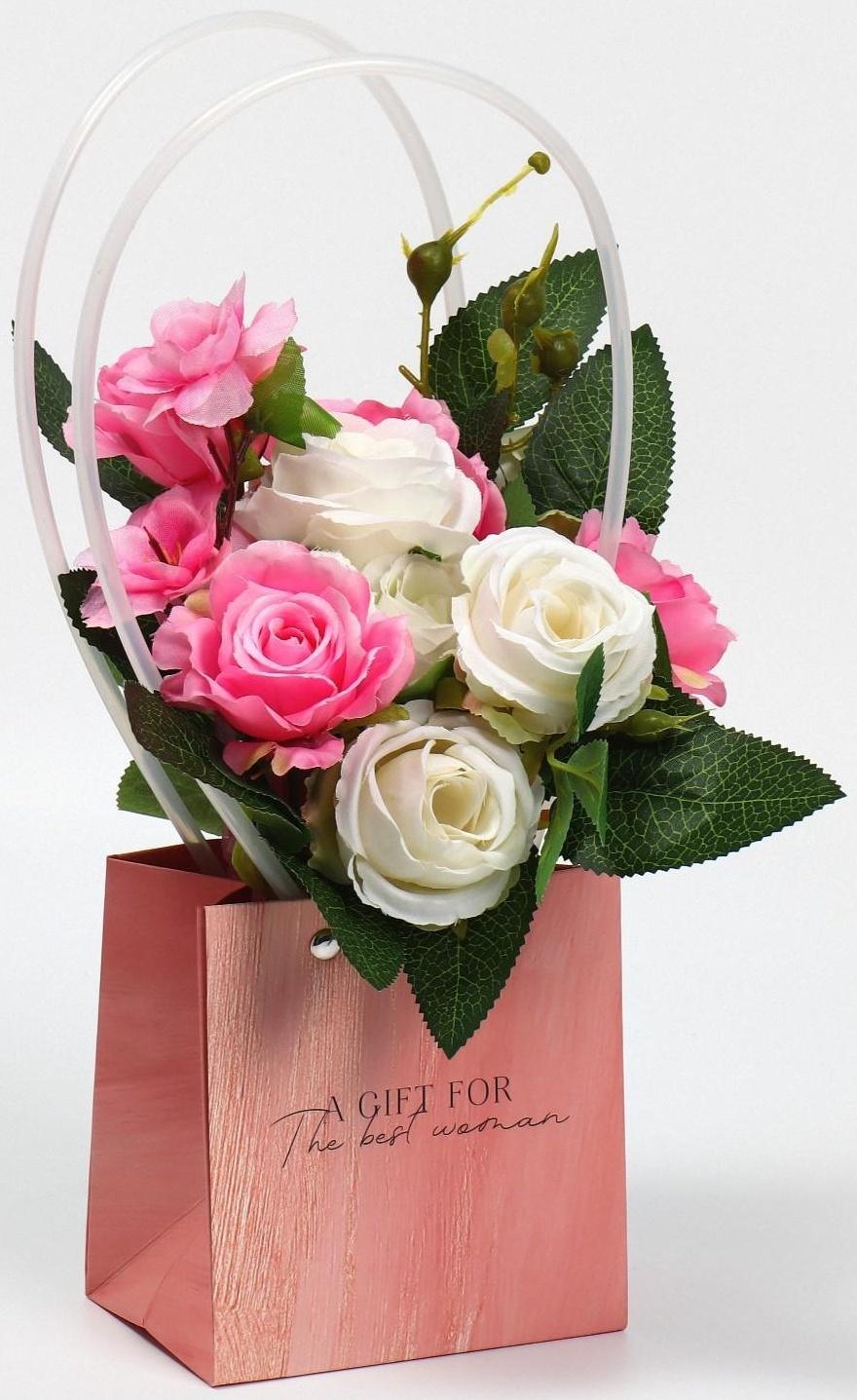 Пакет влагостойкий для цветов Gift with love, 11,5 х 12 х 8 см