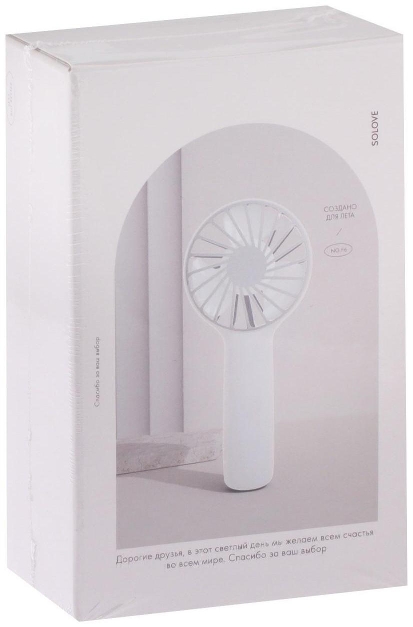Портативный вентилятор Xiaomi Solove F6, ремешок, 3 скорости, Type-C, 2000 мАч, белый