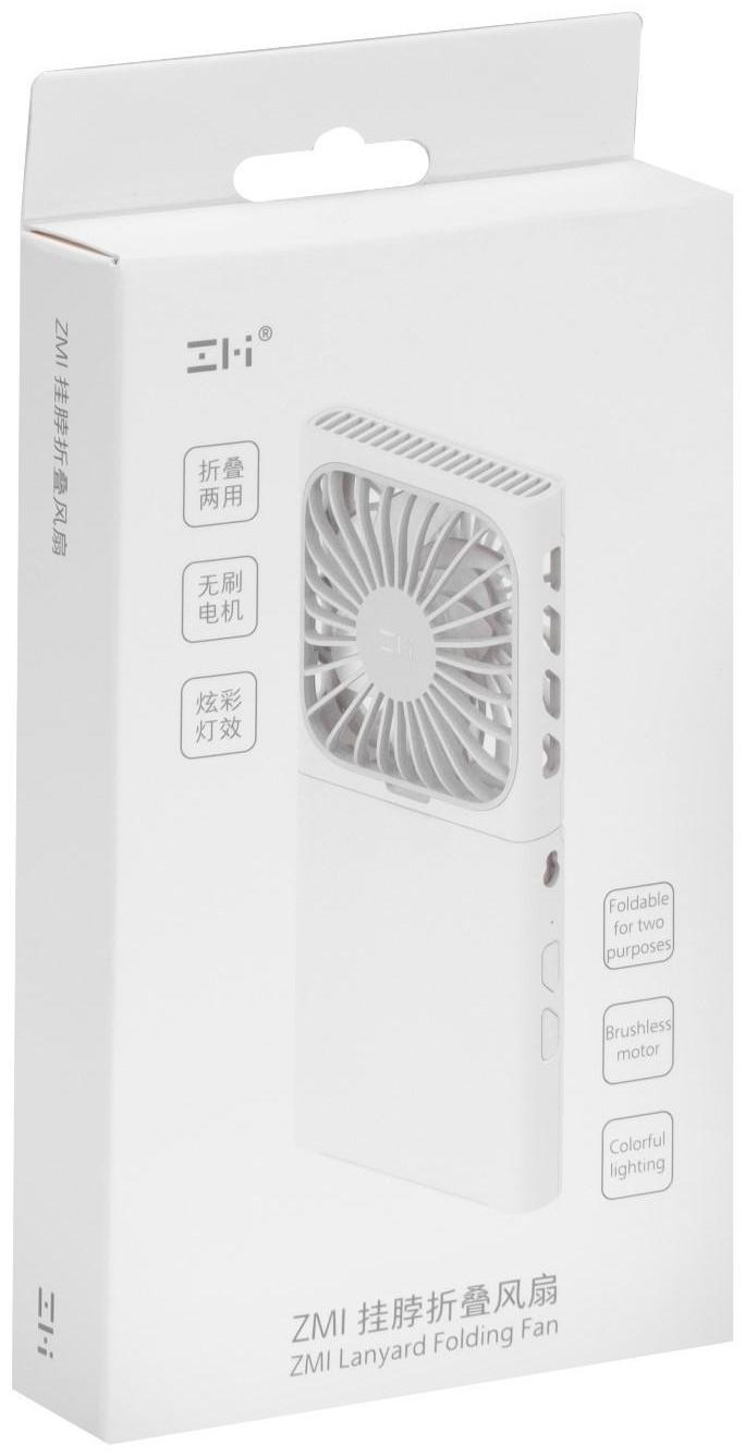 Портативный вентилятор Xiaomi ZMI AF217, ремешок, 3 скорости, до 120°, 2400 мАч, белый