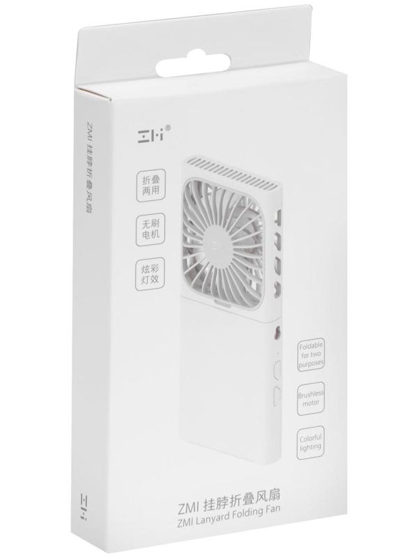 Портативный вентилятор Xiaomi ZMI AF217, ремешок, 3 скорости, до 120°, 2400 мАч, белый