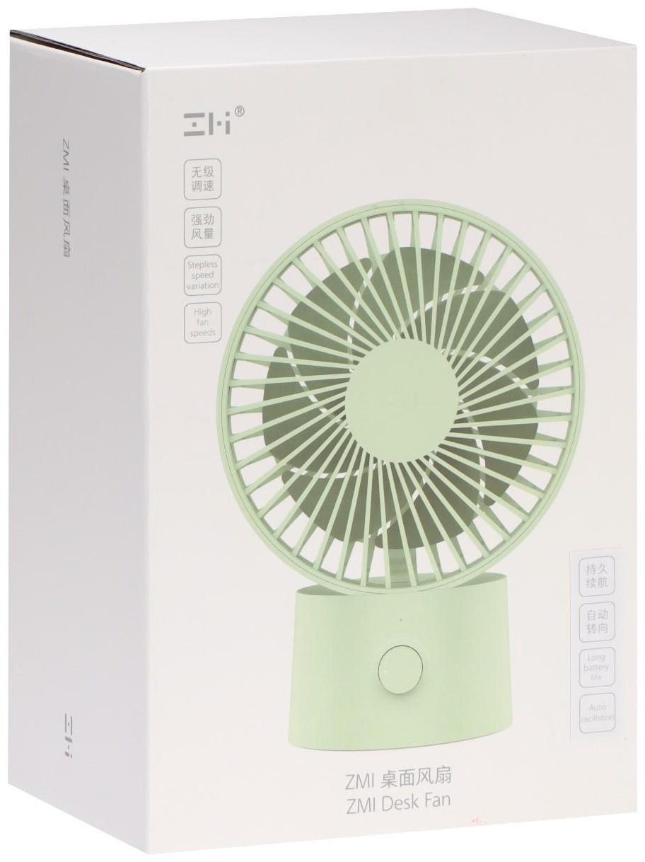 Портативный вентилятор Xiaomi ZMI AF218, плавная регулировка, 3 скорости, 5000 мАч, зеленый