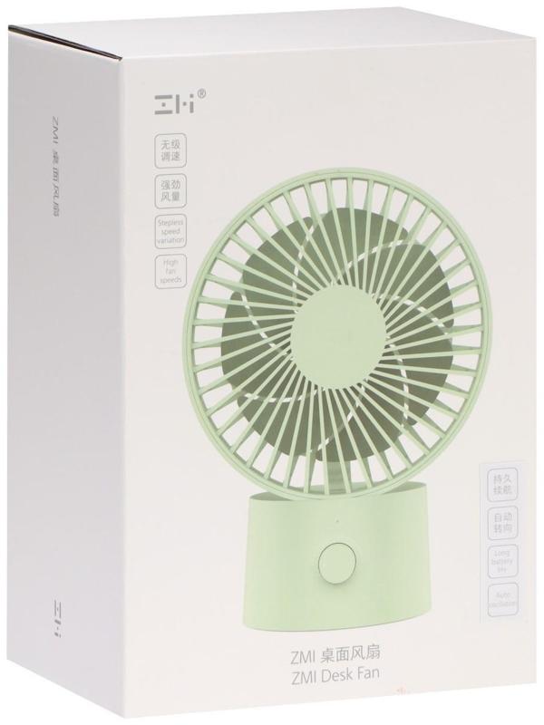 Портативный вентилятор Xiaomi ZMI AF218, плавная регулировка, 3 скорости, 5000 мАч, зеленый