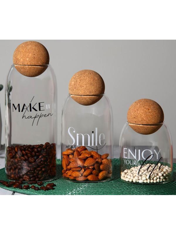 Банка для хранения Smile, 700 мл, 19×9 см