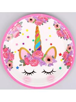 Тарелка бумажная «Единорог», набор, 6 шт