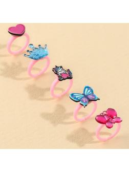 Детские кольца в наборе «Самой милой девочке», 5 шт, безразмерные