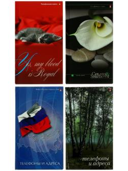 Телефонная книга А6, 64 листа, обложка ламинированный картон, блок 80 г/м2, МИКС