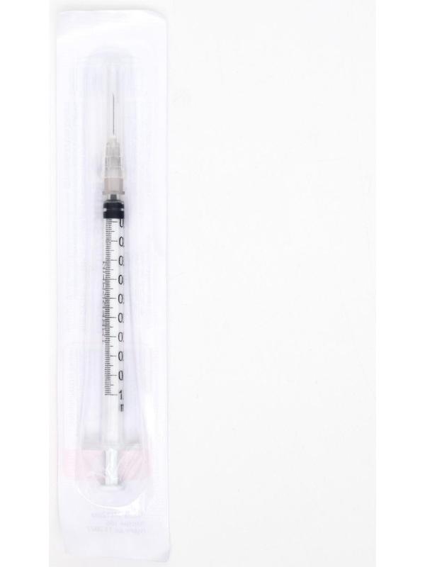 Шприц туберкулиновый 1 мл с надетой иглой, МПК Елец, Россия