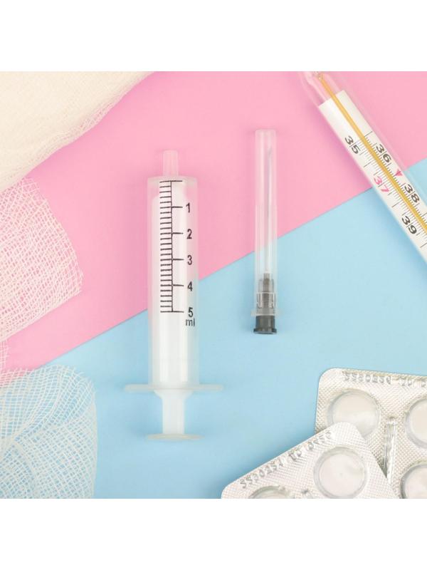 Шприц медицинский двухкомпонентный 5 мл, 23G, 0,7 х 40 мм, МПК Елец, Россия