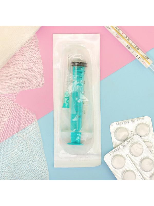 Шприц медицинский трехкомпонентный 10 мл, 21G (0.8 x 40 мм), МПК Елец, Россия