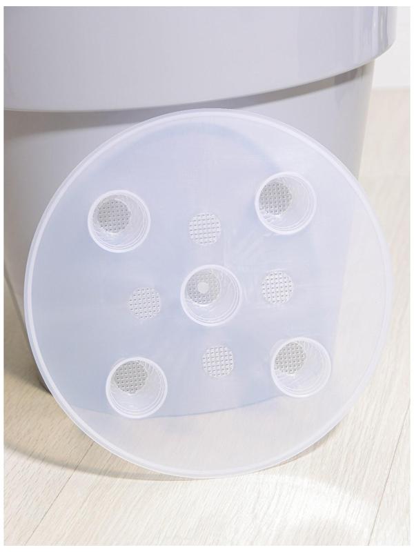 Кашпо для цветов со вставкой «Порто», 15 л, цвет серый