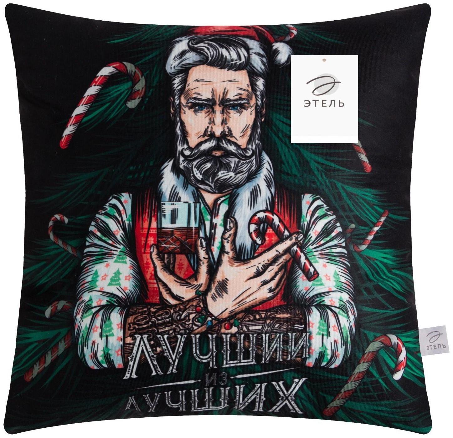 Подушка декоративная новогодняя Этель «Лучший из лучших» 40х40 см, 100% п/э, велюр