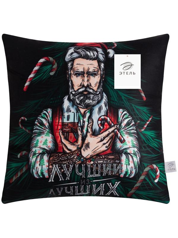 Подушка декоративная новогодняя Этель «Лучший из лучших» 40х40 см, 100% п/э, велюр