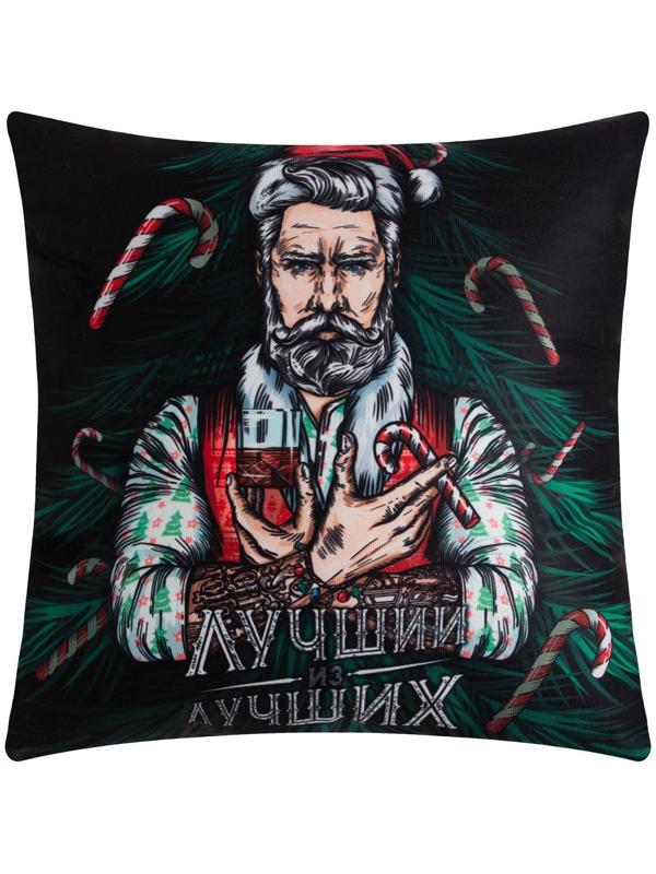 Подушка декоративная новогодняя Этель «Лучший из лучших» 40х40 см, 100% п/э, велюр