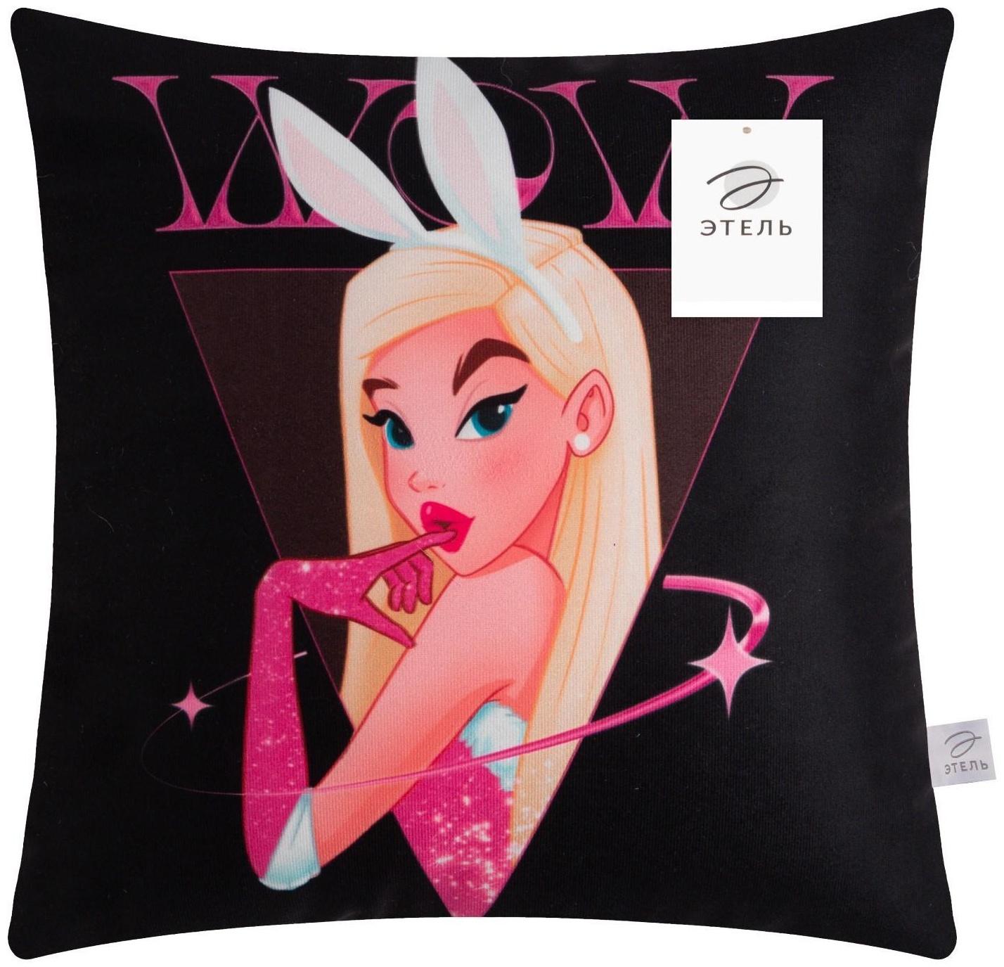 Подушка декоративная новогодняя Этель «Wow» 40х40 см, 100% п/э, велюр