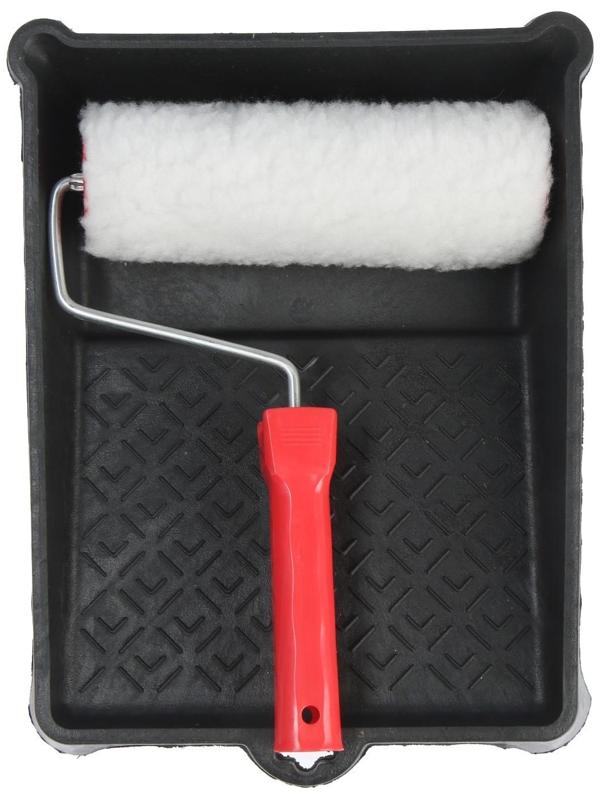 Набор малярный ЛОМ, валик искусственный мех, 180 мм, ванночка 250 х 320 мм