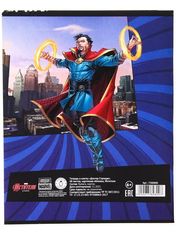 Тетрадь 48 листов в клетку, картонная обложка 