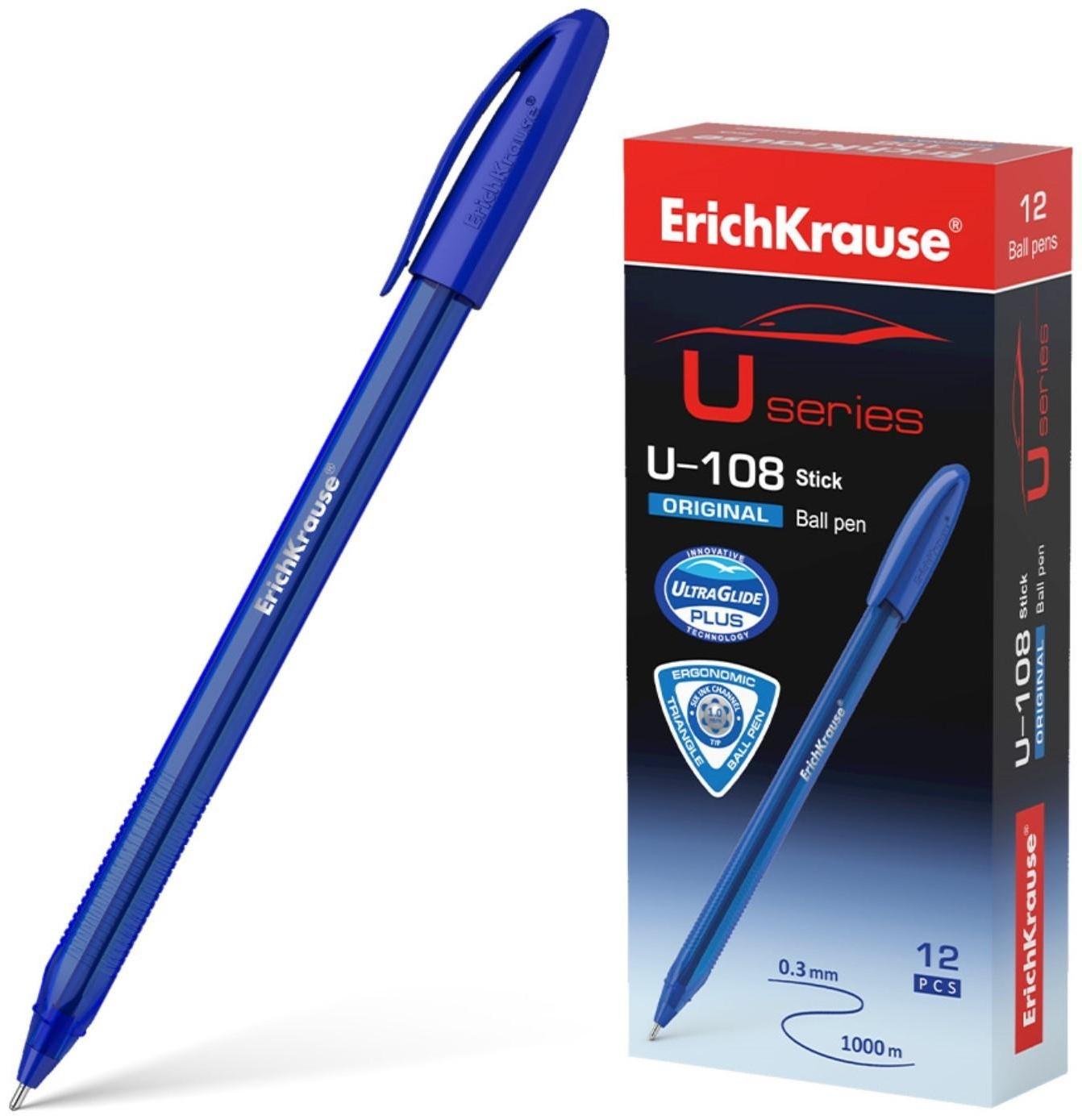 Ручка шариковая ErichKrause U-108 Original Stick 1.0, Ultra Glide Technology, цвет чернил синий