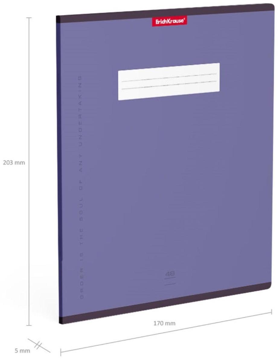 Тетрадь 48 листов в линейку ErichKrause Unicolor Bright, обложка мелованный картон, блок офсет, микс