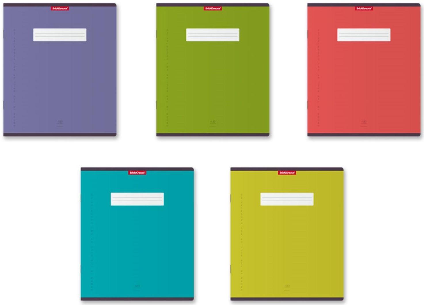 Тетрадь 48 листов в линейку ErichKrause Unicolor Bright, обложка мелованный картон, блок офсет, микс