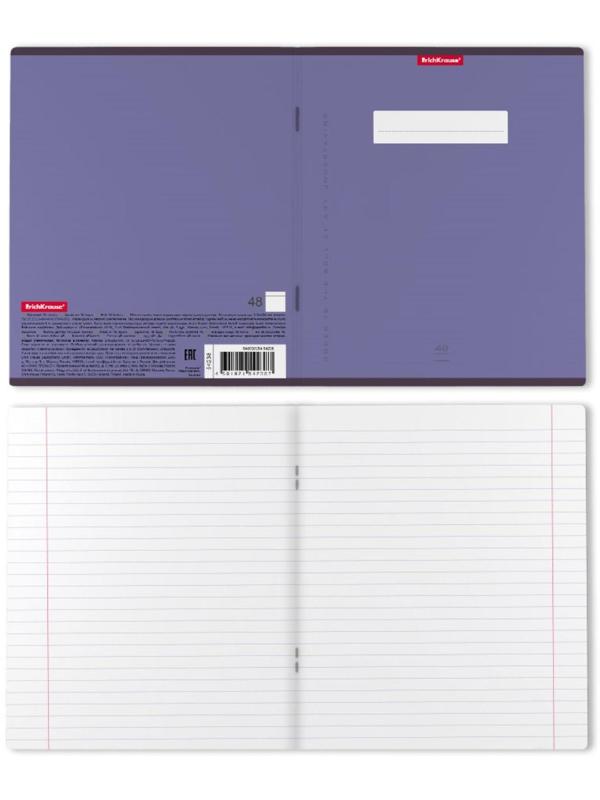 Тетрадь 48 листов в линейку ErichKrause Unicolor Bright, обложка мелованный картон, блок офсет, микс