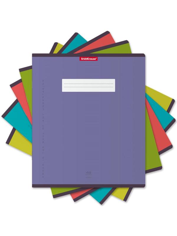 Тетрадь 48 листов в линейку ErichKrause Unicolor Bright, обложка мелованный картон, блок офсет, микс