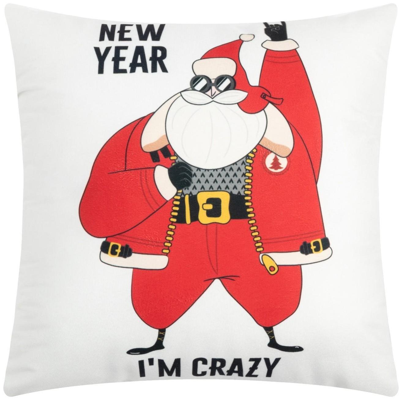 Подушка декоративная новогодняя Этель «Crazy», 40х40 см, 100% п/э, велюр