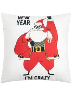 Подушка декоративная новогодняя Этель «Crazy», 40х40 см, 100% п/э, велюр