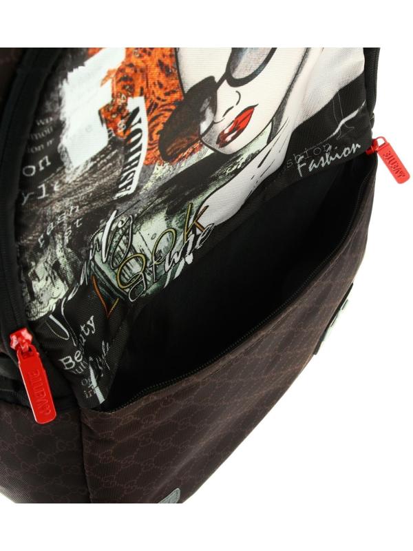 Рюкзак молодежный 39 х 30 х 17 см, эргономичная спинка + usb и аудио выход, deVENTE Red Label, Beauty , коричневый/оранжевый