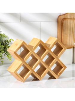 Подставка для бутылок Доляна, 24,5×17×6,2 см, бамбук