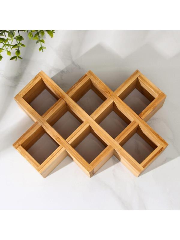 Подставка для бутылок Доляна, 24,5×17×6,2 см, бамбук