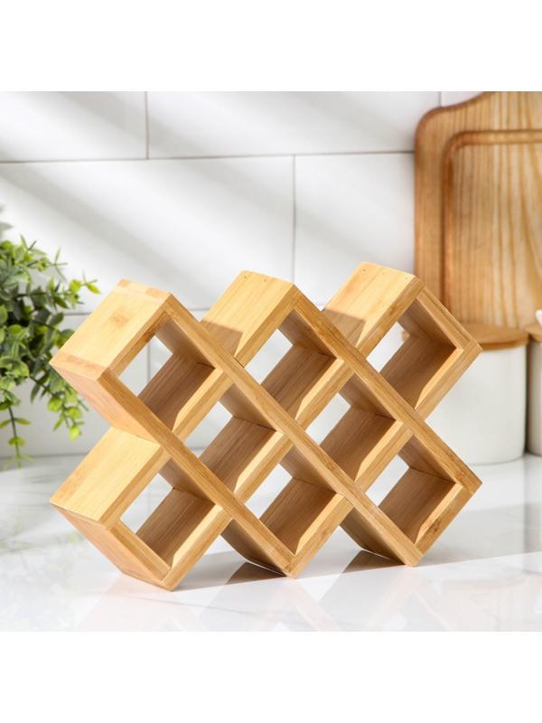 Подставка для бутылок Доляна, 24,5×17×6,2 см, бамбук