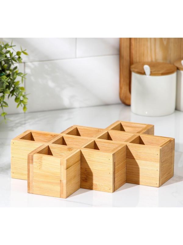 Подставка для бутылок Доляна, 24,5×17×6,2 см, бамбук