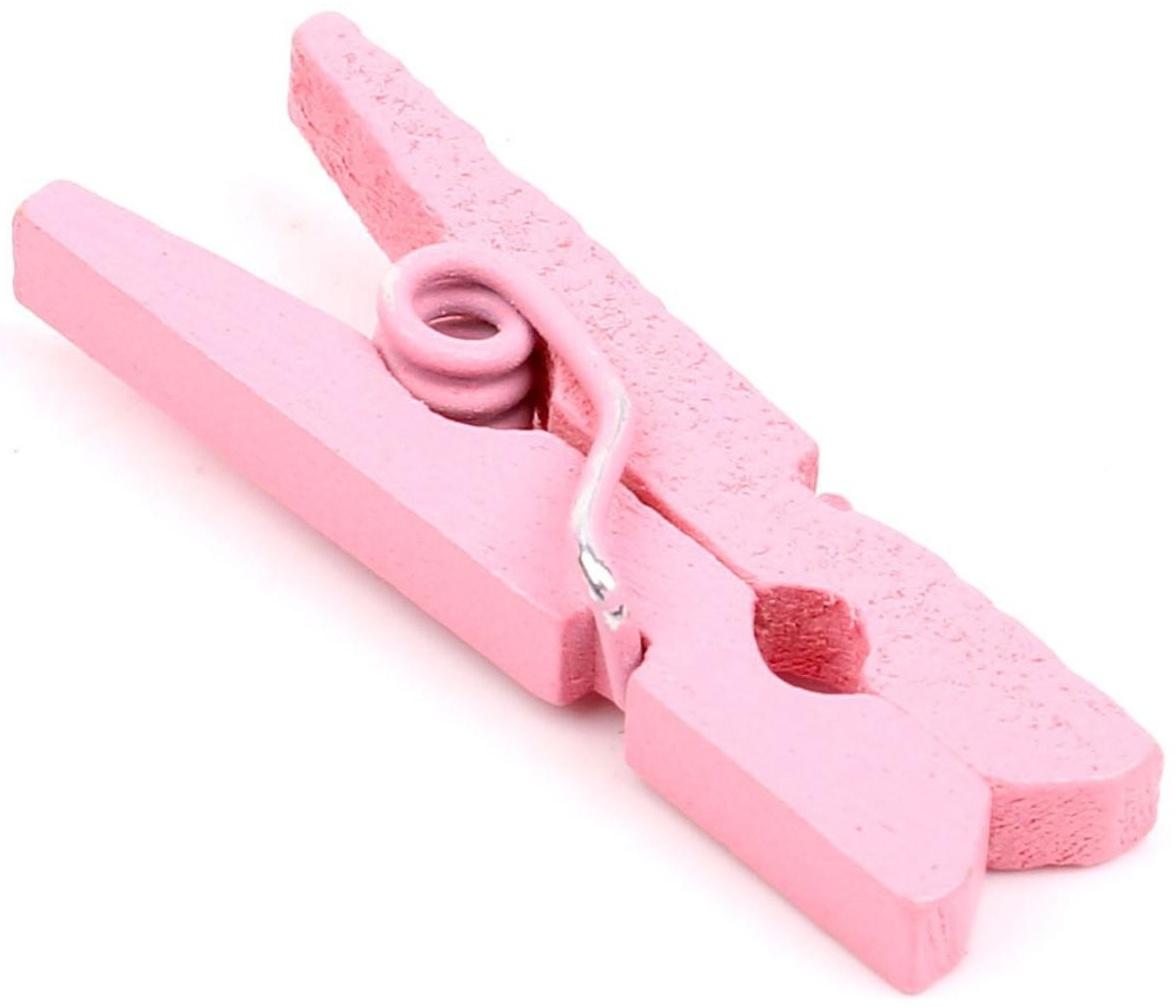 Набор прищепок для декора 50 шт., розовые — 2,5 см