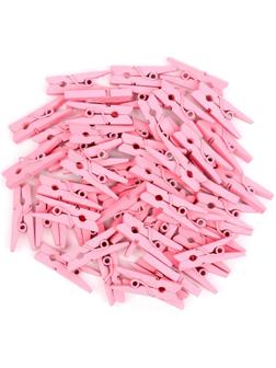 Набор прищепок для декора 50 шт., розовые — 2,5 см