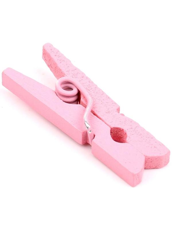 Набор прищепок для декора 50 шт., розовые — 2,5 см