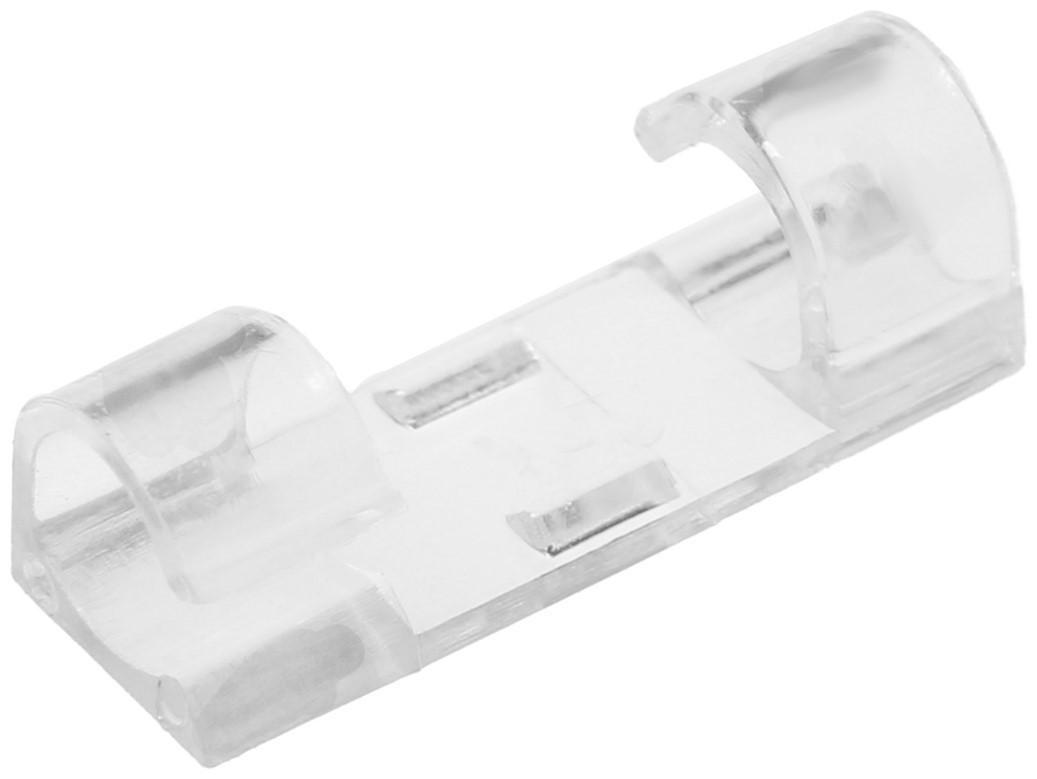 Держатель самоклеящийся для проводов и гирлянд ТУНДРА krep, 15х40 мм, прозрачный,