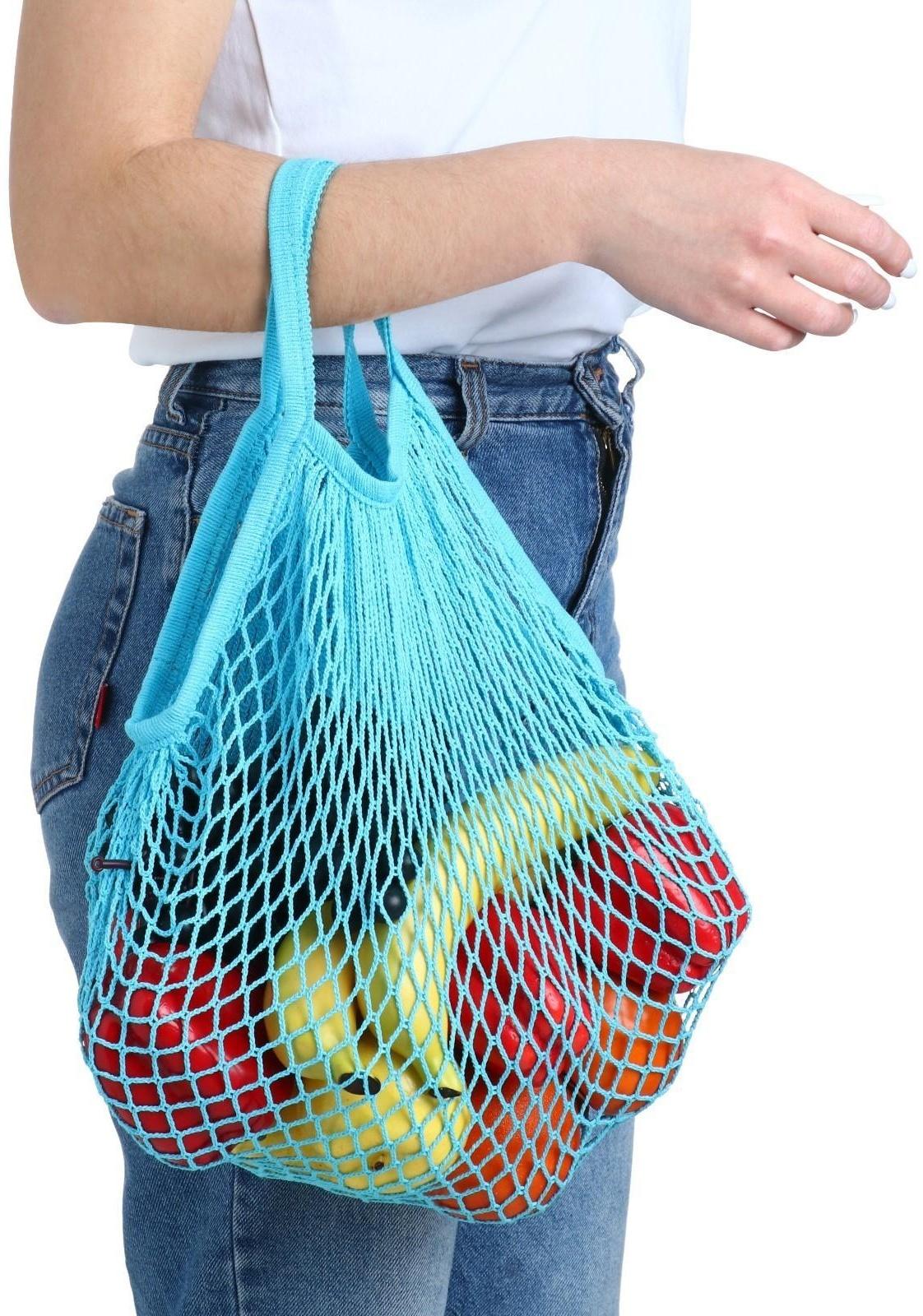 Авоська 34 х 34 см, ручка 12 см, клетка 1.5 см, бирюзовая