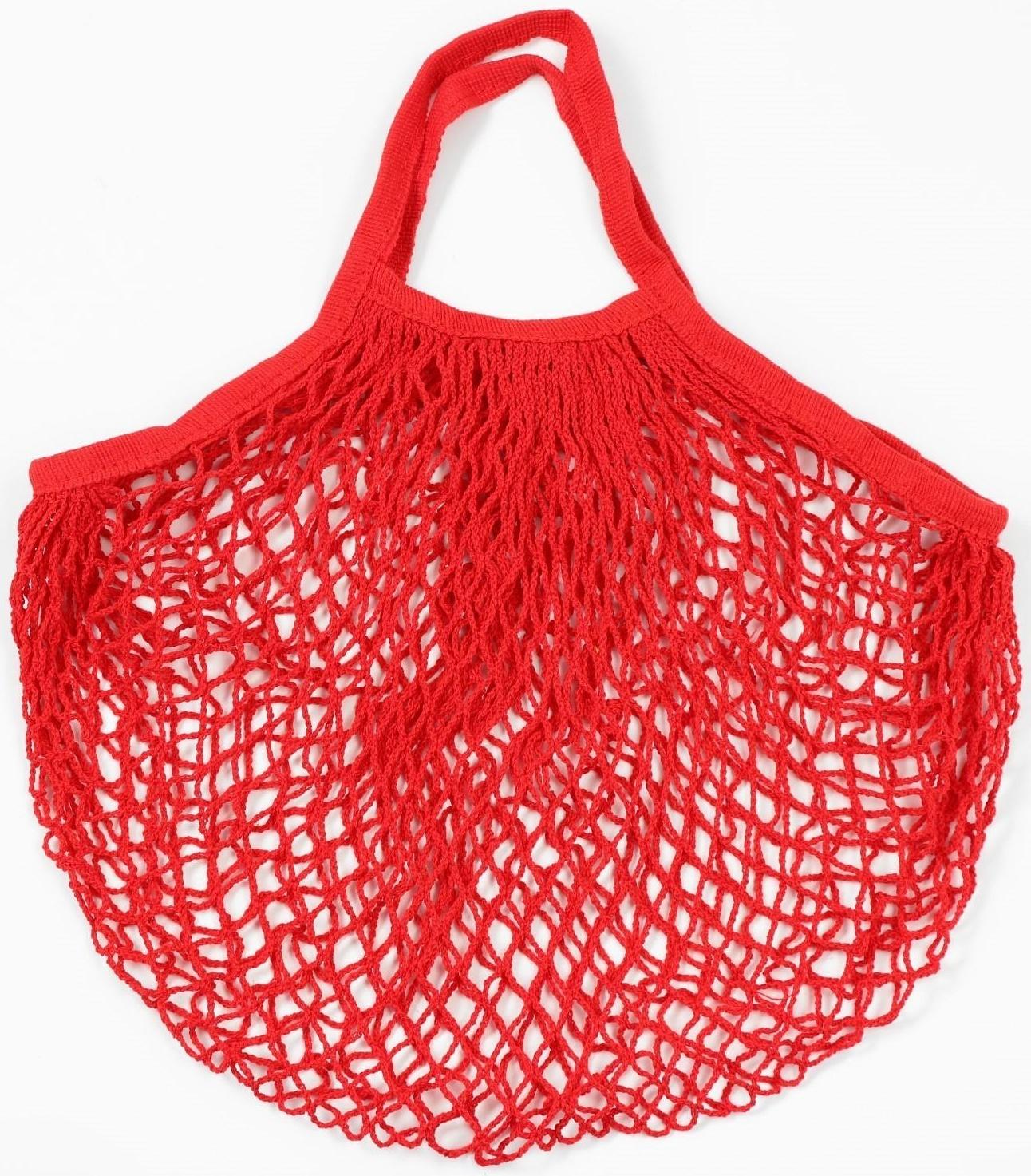 Авоська 34 х 34 см, ручка 12 см, клетка 1.5 см, красная