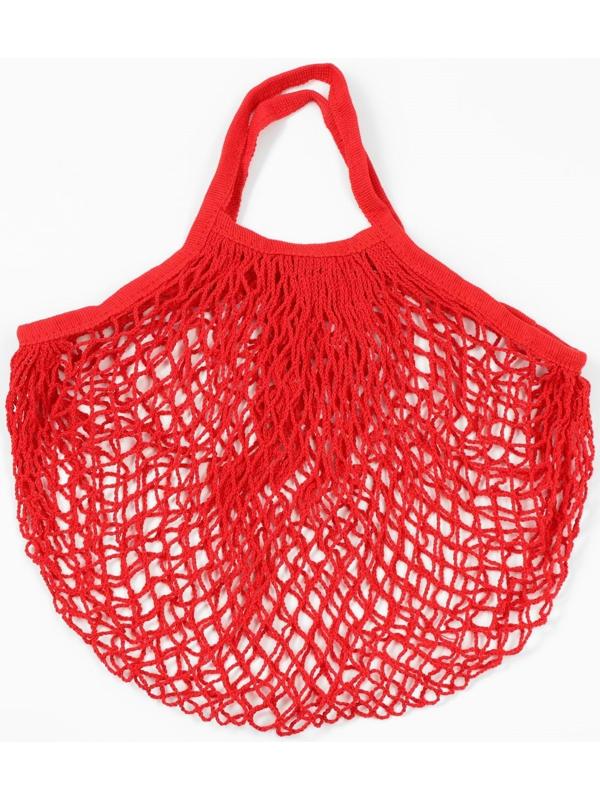 Авоська 34 х 34 см, ручка 12 см, клетка 1.5 см, красная