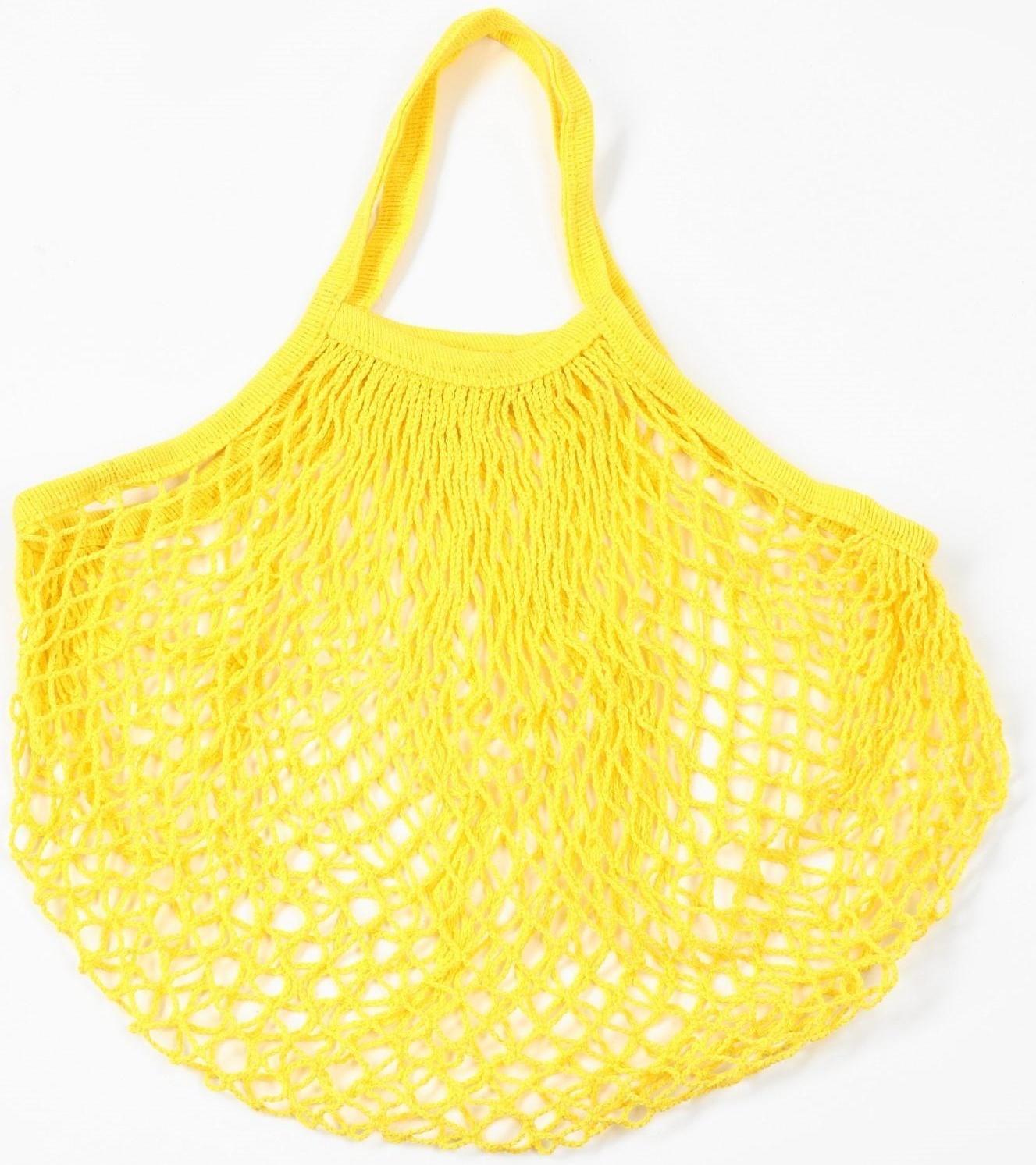 Авоська 34 х 34 см, ручка 12 см, клетка 1.5 см, жёлтая