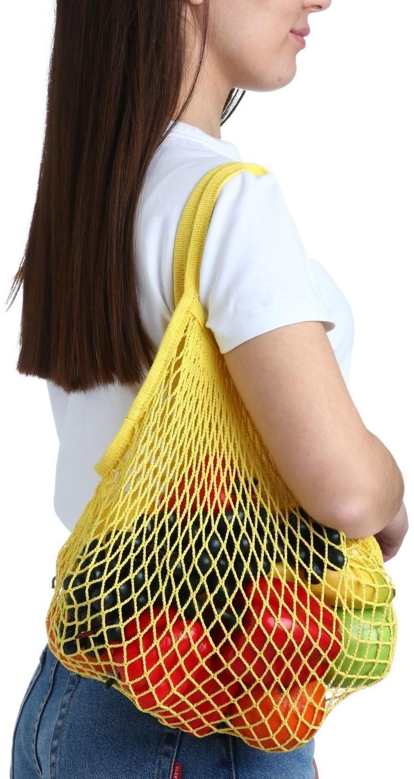 Авоська 34 х 34 см, ручка 12 см, клетка 1.5 см, жёлтая