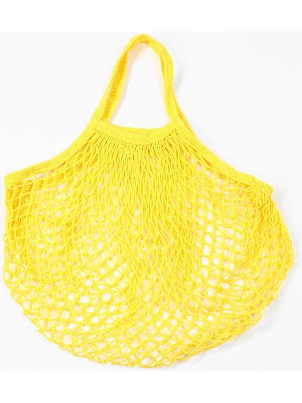 Авоська 34 х 34 см, ручка 12 см, клетка 1.5 см, жёлтая