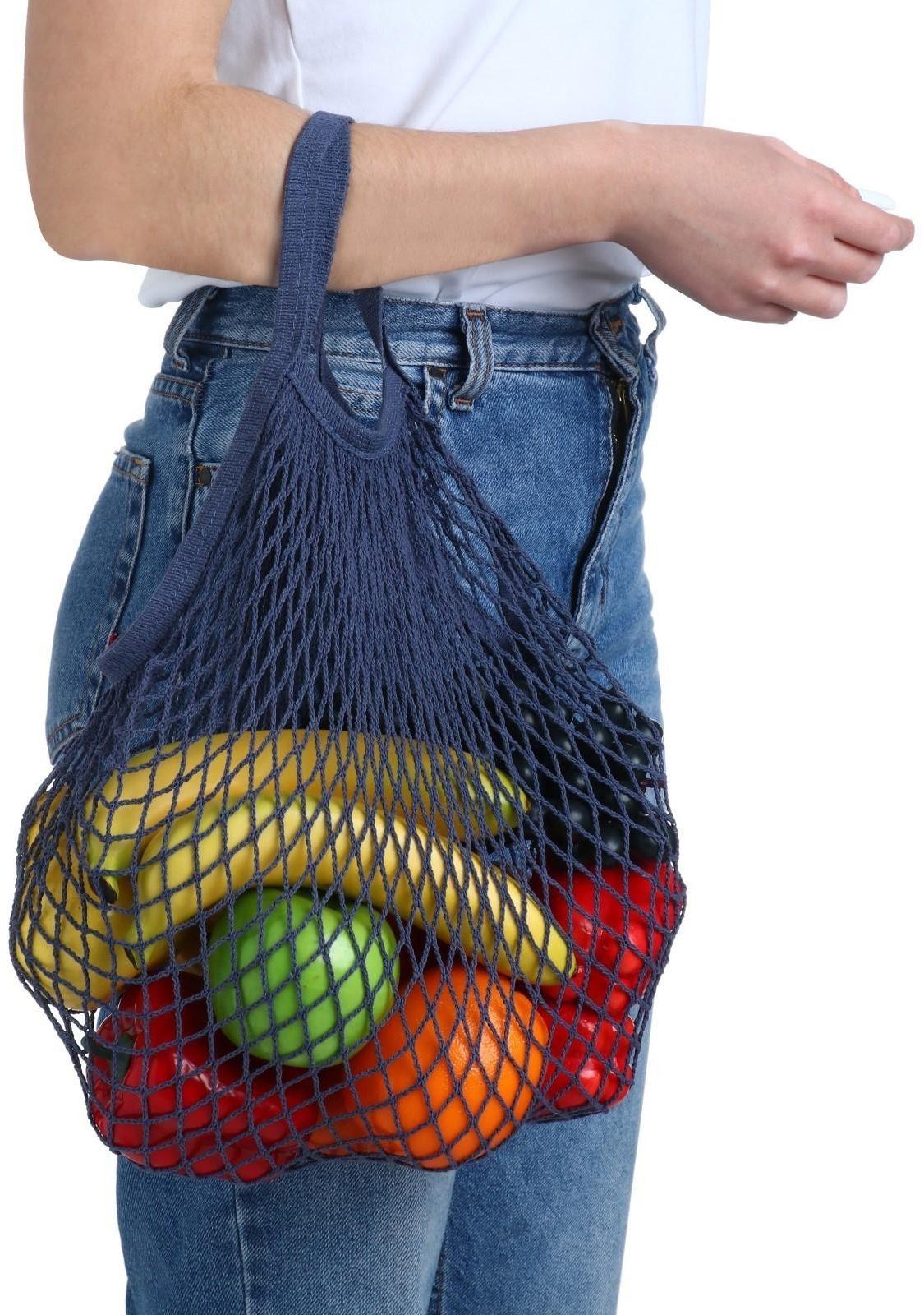 Авоська 34 х 34 см, ручка 12 см, клетка 1.5 см, синяя