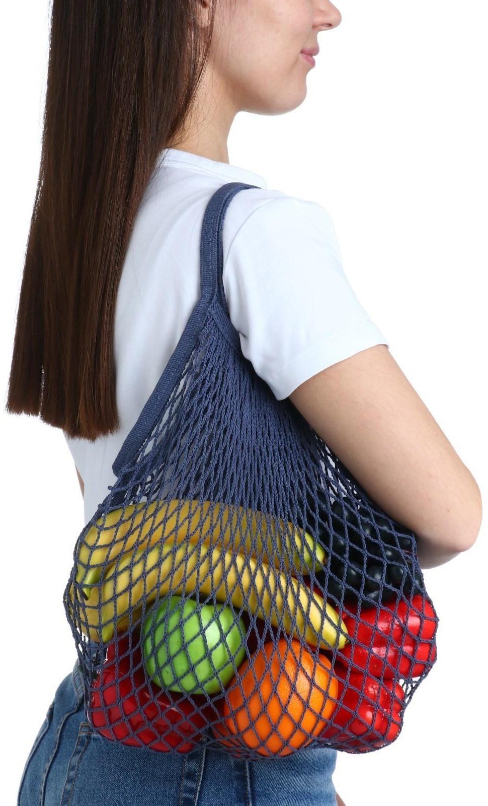 Авоська 34 х 34 см, ручка 12 см, клетка 1.5 см, синяя