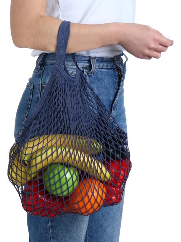 Авоська 34 х 34 см, ручка 12 см, клетка 1.5 см, синяя