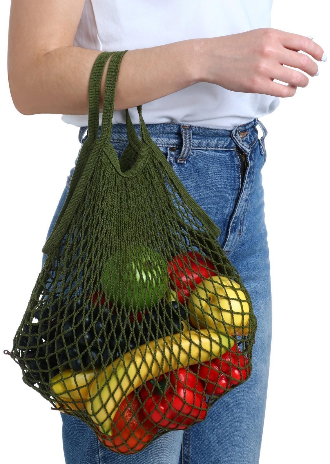 Авоська 34 х 34 см, ручка 12 см, клетка 1.5 см, зелёная