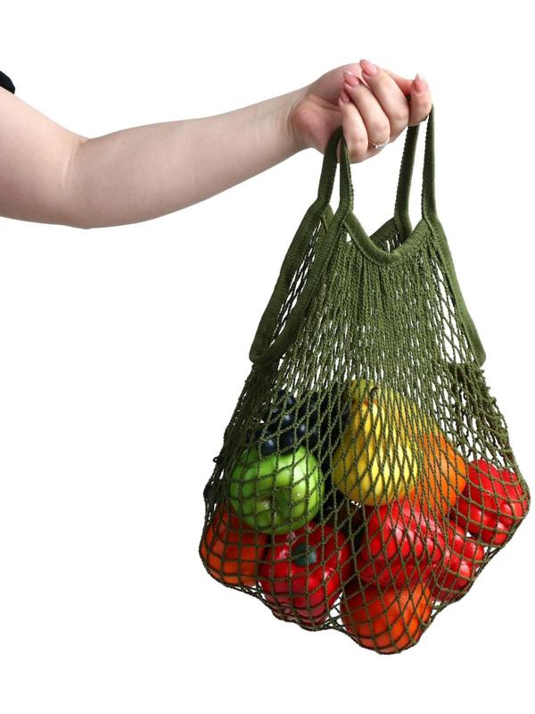 Авоська 34 х 34 см, ручка 12 см, клетка 1.5 см, зелёная