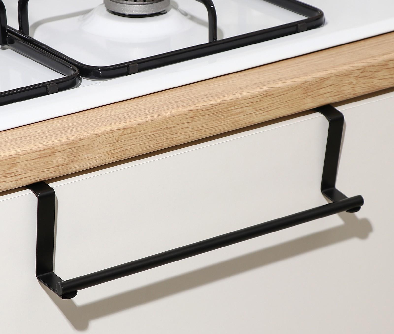 Держатель для полотенец Доляна, на дверцу, цвет чёрный